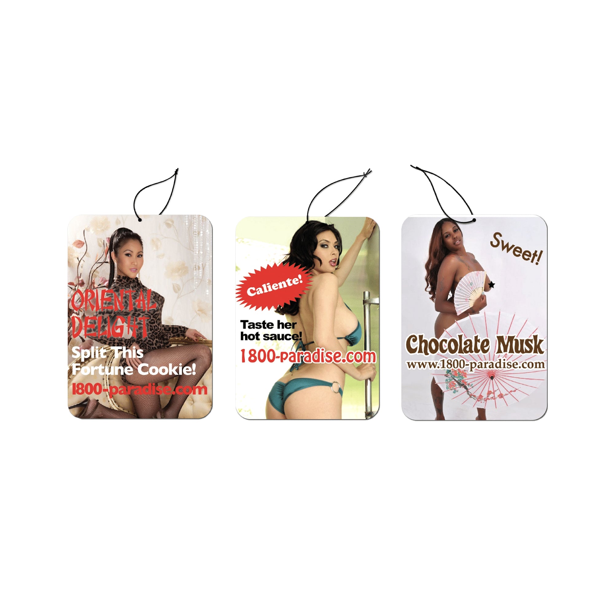 Volume 1 of Made in Paradise ESCORT CARD AIR FRESHENERS, comes in pack of 3