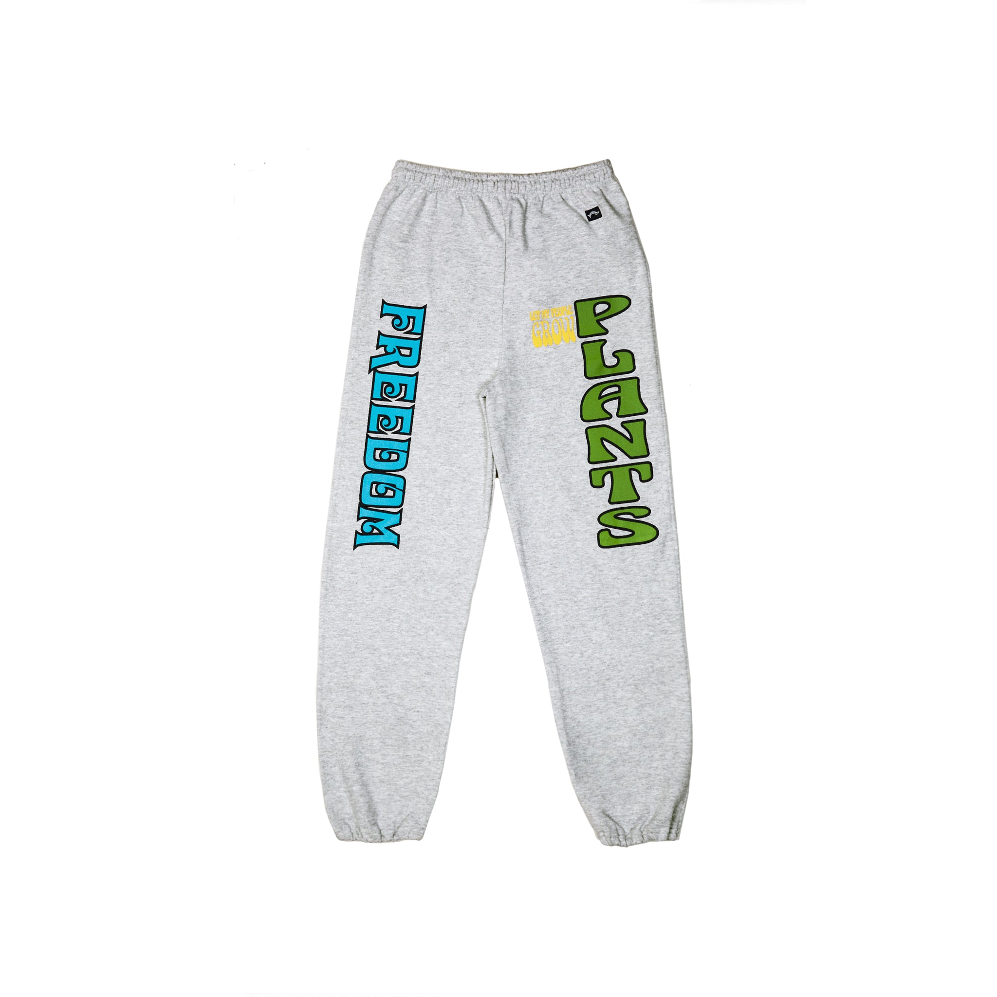 Front view of Made in Paradise World Drug Trade Collection "PLANT LIFE" sport grey sweatpants